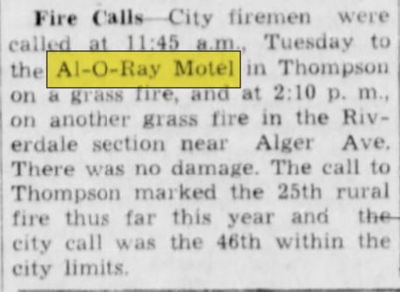Al-O-Ray Motel - July 1955 Fire (newer photo)